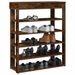 Étagère à chaussures chêne fumé 80x30x98 cm bois d'ingénierie - Photo n°1