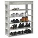 Étagère à chaussures gris béton 80x30x98 cm bois d'ingénierie - Photo n°1