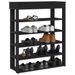 Étagère à chaussures noir 80x30x98 cm bois d'ingénierie - Photo n°1