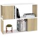Etagère basse Blanc et chêne sonoma 80x24x63 cm - Photo n°1