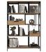 Étagère bibliothèque industriel bois clair et métal noir Stuka 120 cm - Photo n°1