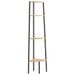 Étagère d'angle 4 niveaux Marron clair et noir 45,5x31,5x150 cm - Photo n°1
