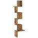 Étagère d'angle murale vieux bois 32x32x127,5cm bois ingénierie - Photo n°6