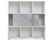 Etagère de bureau avec 2 portes coulissantes laqué gris et blanc Badi - Photo n°1