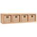 Étagère murale avec paniers 62x18x16 cm Bois massif de noyer - Photo n°1