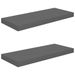 Étagère murale flottante 2 pcs Gris brillant 60x23,5x3,8 cm MDF - Photo n°1