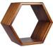Etagère murale hexagonale KRETOS – Bois massif marron – 40 cm - Photo n°1