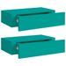 Étagères à tiroirs murales 2 pcs Bleu 40x23,5x10cm MDF - Photo n°1