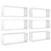 Étagères cube murales 6 pcs Blanc brillant 60x15x23cm - Photo n°2