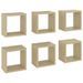 Étagères cube murales 6 pcs Chêne sonoma 22x15x22 cm - Photo n°1