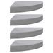 Étagères d'angle murales 4 pcs Gris béton 25x25x3,8 cm MDF - Photo n°1