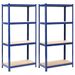 Étagères de rangement 2 pcs Bleu 80x40x160 cm Acier et MDF - Photo n°1