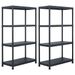 Étagères de rangement 2 pcs Noir 200 kg 80x40x138 cm Plastique - Photo n°1