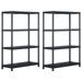 Étagères de rangement 2 pcs Noir 220 kg 90x40x138 cm Plastique - Photo n°1