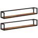 Étagères murales 2 pcs 110x17x17 cm bois massif d'acacia et fer - Photo n°1