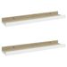 Étagères murales 2 pcs Blanc et chêne Sonoma 40x9x3 cm - Photo n°1