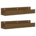 Étagères murales 2 pcs Marron miel 50x12x9cm Bois de pin massif - Photo n°1