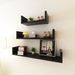 Étagères murales 3 pcs Forme de U MDF Noir - Photo n°1
