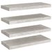 Étagères murales flottantes 4 pcs Gris béton 60x23,5x3,8 cm MDF - Photo n°1