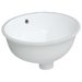 Évier de salle de bain blanc 37x31x17,5 cm ovale céramique - Photo n°2