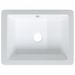 Évier de salle de bain blanc rectangulaire céramique - Photo n°7