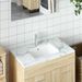 Évier de salle de bain blanc rectangulaire céramique - Photo n°1