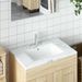 Évier de salle de bain blanc rectangulaire céramique - Photo n°1