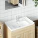 Évier salle de bain blanc 91,5x48x23 cm rectangulaire céramique - Photo n°1
