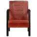 Fauteuil 60x80x87 cm Marron foncé Cuir de chèvre véritable - Photo n°3