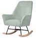 Fauteuil à bascule KOPEN – Tissu & pieds bois clair - Photo n°1