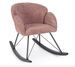 Fauteuil à bascule SIBILLA – tissu bouclé & pieds acier noir - Photo n°1