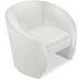 Fauteuil design arrondi simili cuir blanc Diamant - Photo n°1
