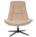 Fauteuil assise large rotatif à 360º tissu beige matelassé FARMA - Photo n°1