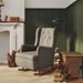Fauteuil avec pieds à bascule bois d'hévéa Gris clair Velours - Photo n°1