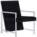 Fauteuil avec pieds en chrome Noir Velours - Photo n°1