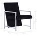 Fauteuil avec pieds en chrome Noir Velours - Photo n°8