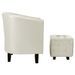 Fauteuil avec repose-pied Blanc Similicuir Kenzy - Photo n°5