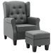 Fauteuil avec repose-pied Gris clair Tissu - Photo n°1