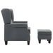 Fauteuil avec repose-pied Gris clair Tissu - Photo n°4