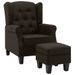 Fauteuil avec repose-pied Marron foncé Tissu - Photo n°1