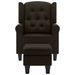 Fauteuil avec repose-pied Marron foncé Tissu - Photo n°3