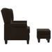 Fauteuil avec repose-pied Marron foncé Tissu - Photo n°4