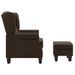 Fauteuil avec repose-pied Marron Tissu - Photo n°4