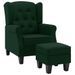 Fauteuil avec repose-pied Vert foncé Tissu - Photo n°1