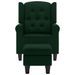 Fauteuil avec repose-pied Vert foncé Tissu - Photo n°3