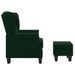 Fauteuil avec repose-pied Vert foncé Tissu - Photo n°4