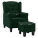 Fauteuil avec repose-pied Vert foncé Tissu - Photo n°7