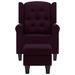 Fauteuil avec repose-pied Violet Tissu - Photo n°3