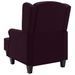 Fauteuil avec repose-pied Violet Tissu - Photo n°5