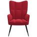 Fauteuil bergère Rouge bordeaux Velours - Photo n°2